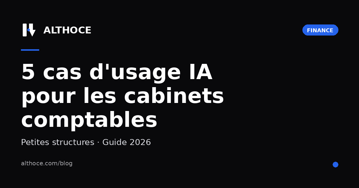 Article Althoce : 5 cas d'usage IA pour les cabinets comptables de moins de 10 personnes